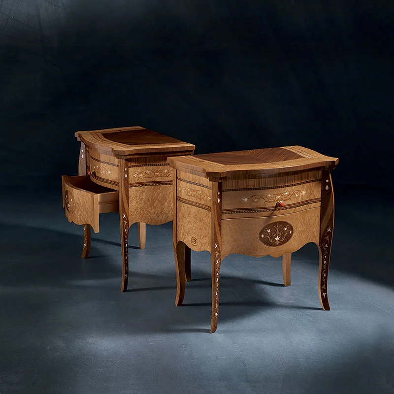 Comodino Arts con piano in legno