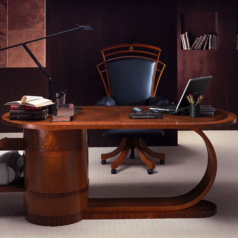 Scrivania Zebrano con piano in legno