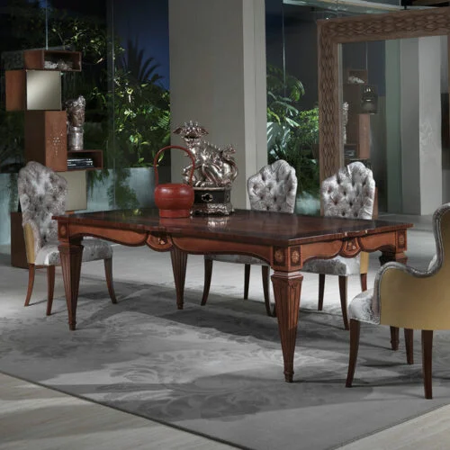Tavolo Allungabile Accademia classico in legno di design elegante e finiture artigianali, Carpanelli made in Italy.
