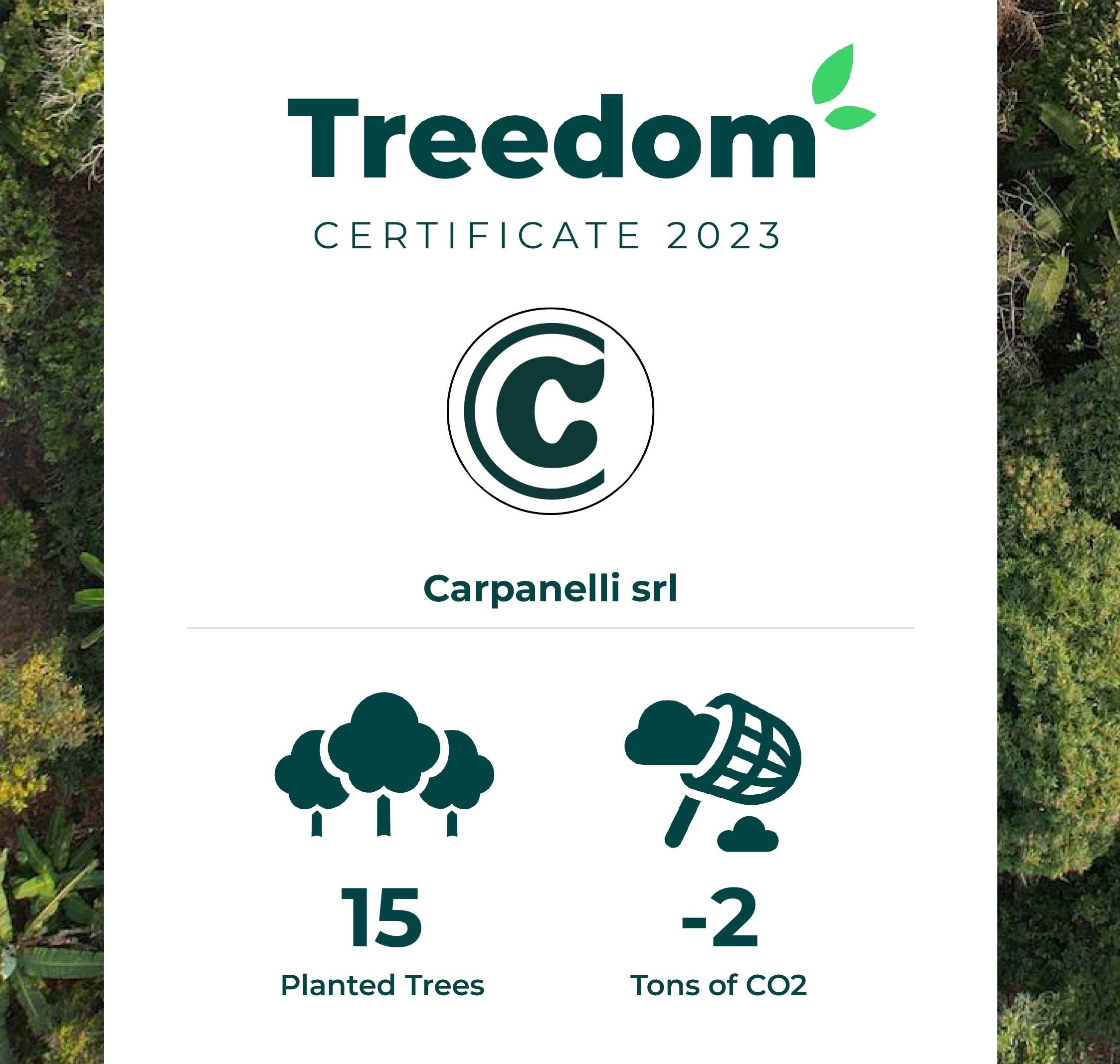 The collaboration with Treedom begins, a company that allows trees to be planted all over the world and preserve the planet