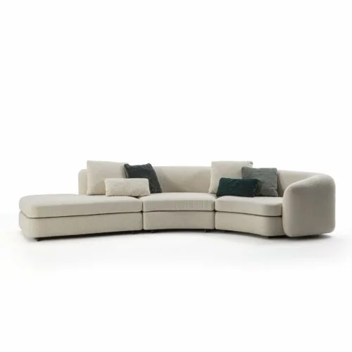 Grantour modular fabric sofa for modern living areas, made in Italy by Carpanelli.