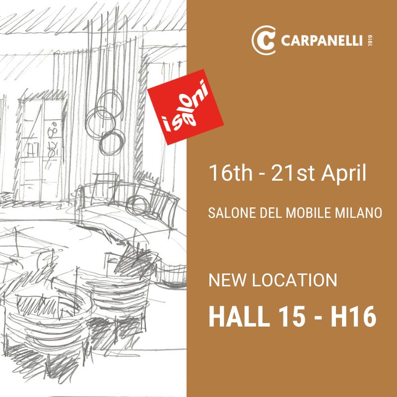 We look forward to seeing you at the Salone del Mobile from 16 to 21 April to show our new collection. You will find us in a new location HALL 15 – H16